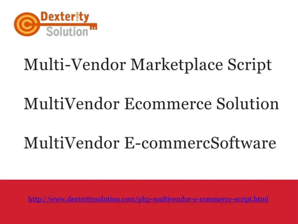 Multi-Vendor Marketplace Script | MultiVendor Ecommerce Solution | Multivendor e-commerce Software