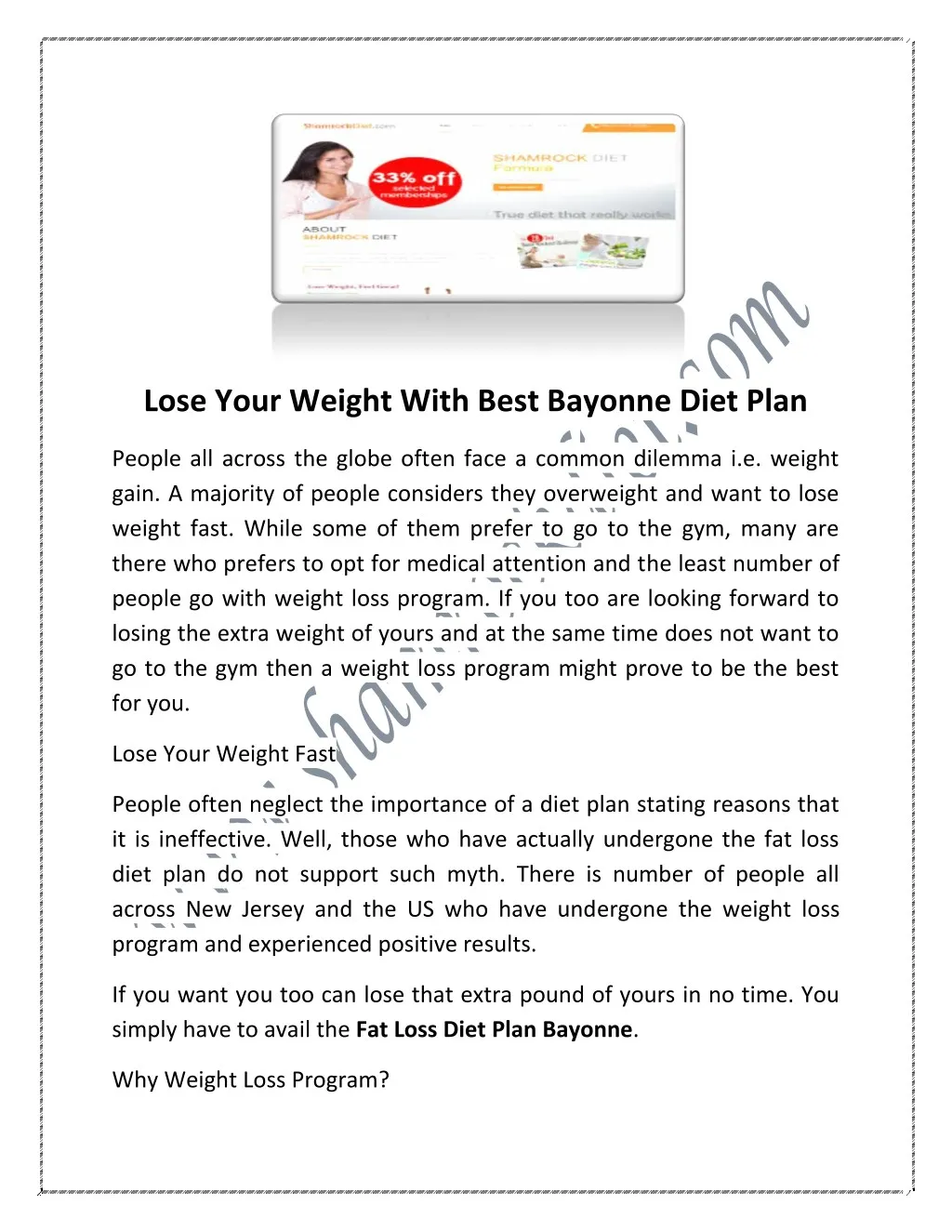 lose your weight with best bayonne diet plan