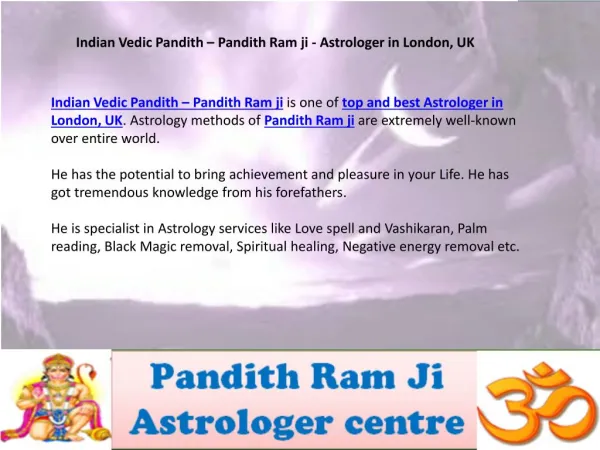 Best & Famous vedic Astrologer in London, UK