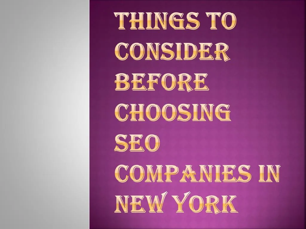 things to consider before choosing seo companies in new york