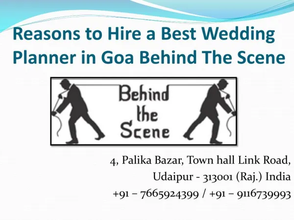 Reasons to Hire a Best Wedding Planner in Goa Behind The Scene