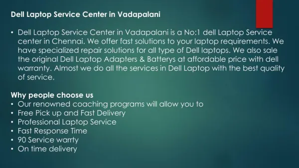 Dell Laptop Service Center in Vadapalani