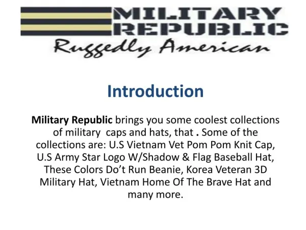 Buy Military-Veteran Cap From Military Republic