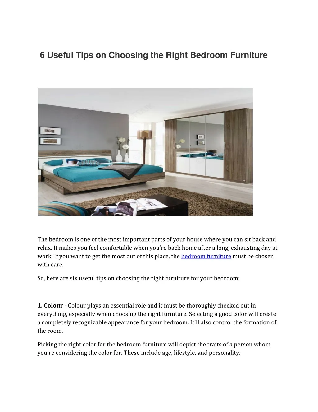 6 useful tips on choosing the right bedroom