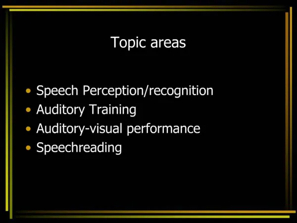 Topic areas
