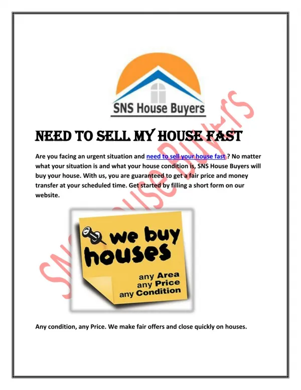 Sell Your House Ffast Houston