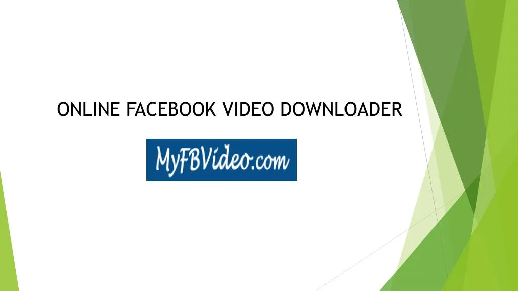 online facebook video downloader