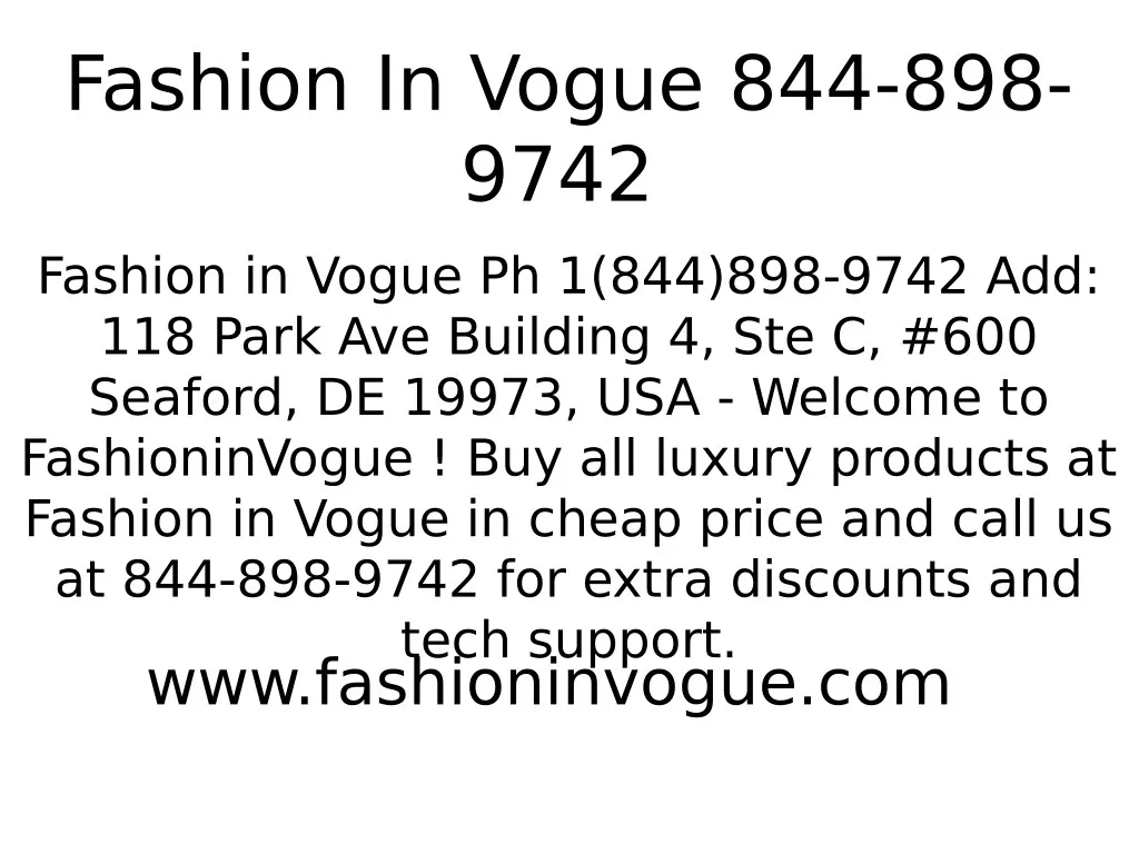 fashion in vogue 844 898 9742