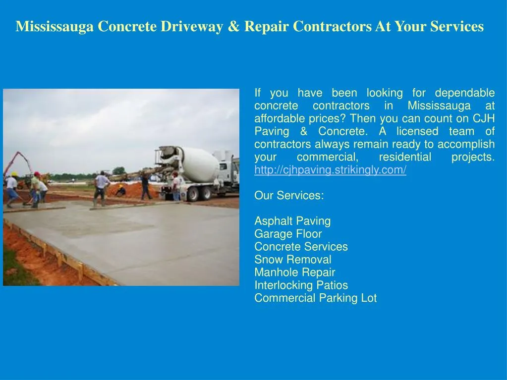 mississauga concrete driveway repair contractors
