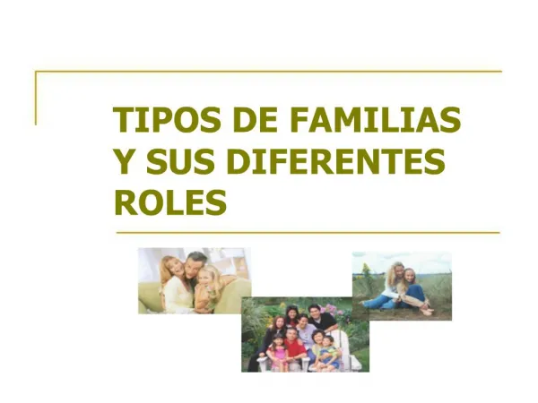 TIPOS DE FAMILIAS Y SUS DIFERENTES ROLES