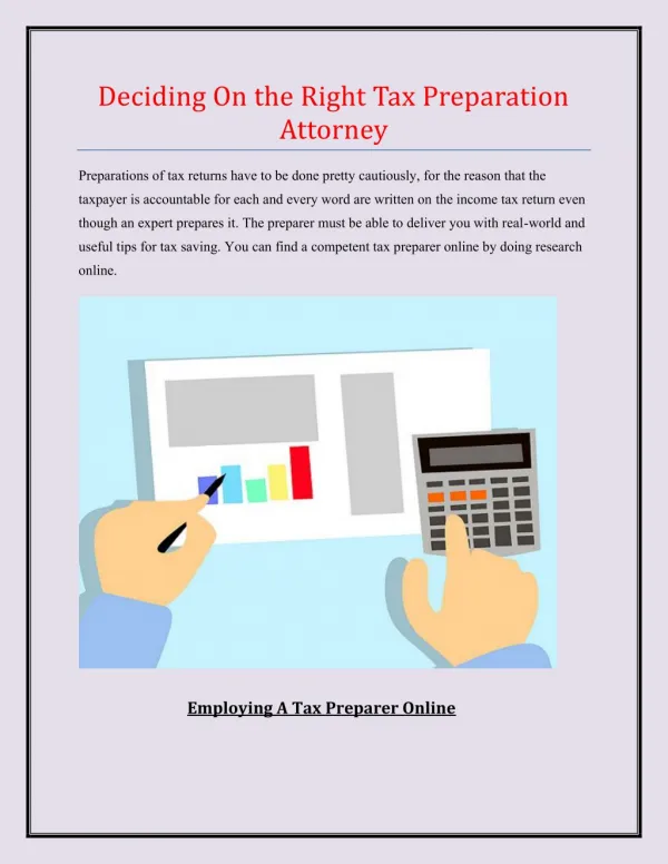 Deciding On the Right Tax Preparation Attorney