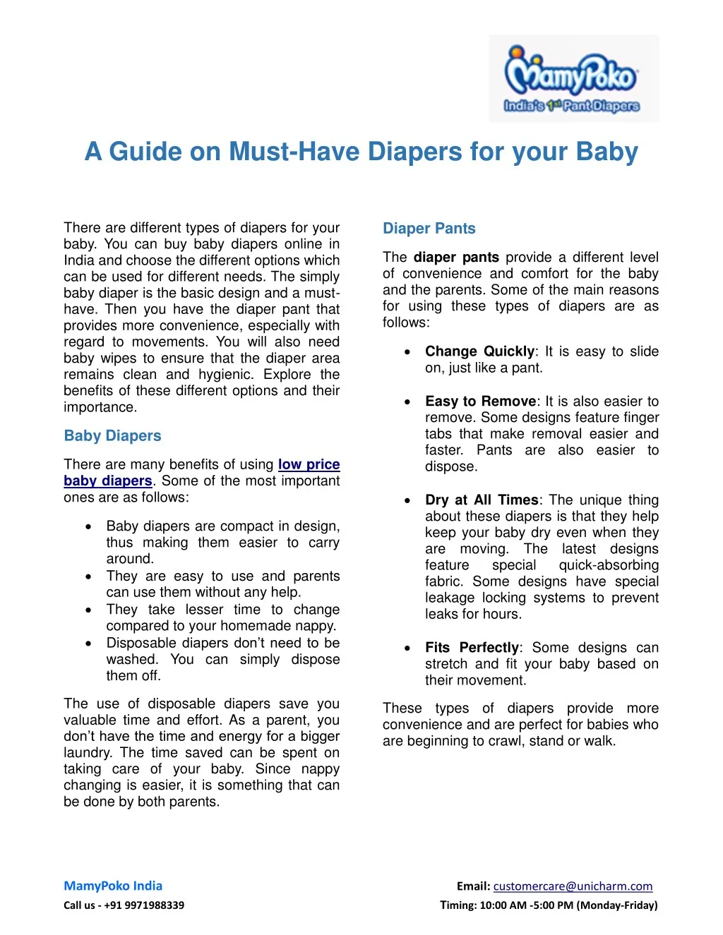 a guide on must have diapers for your baby