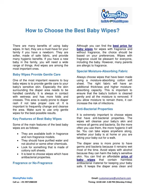 How to Choose the Best Baby Wipes?
