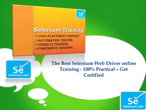 The Best Selenium WebDriver online Training - 100% Practical â€“ Get Certified