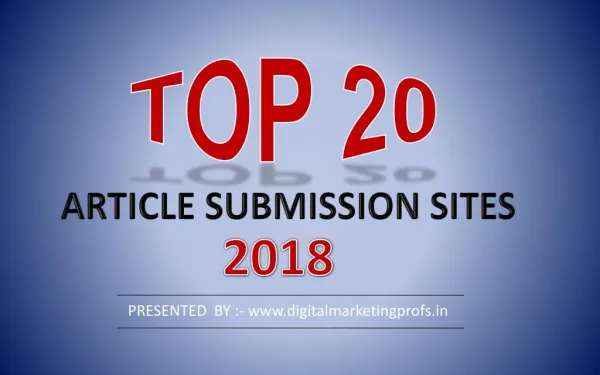 Top 20 Free High DA Article Submission Sites list 2018