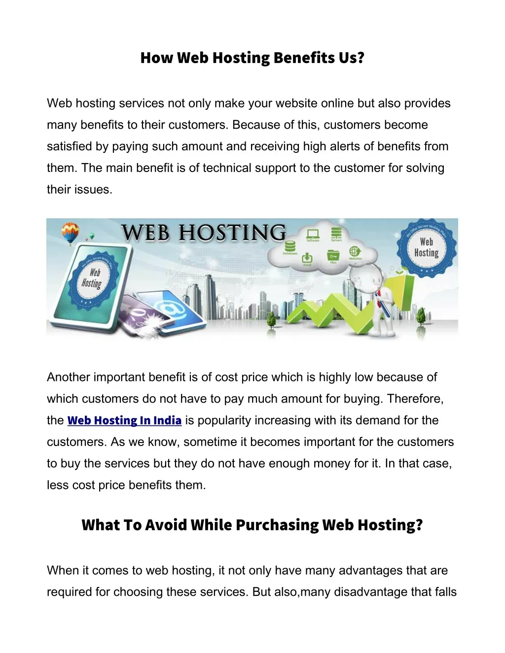 how web hosting benefits us