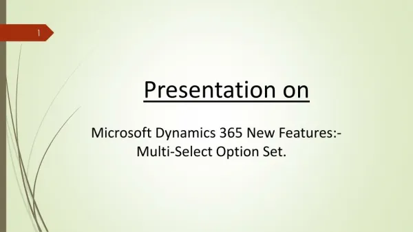Multi Select Option set in Microsoft Dynamics 365