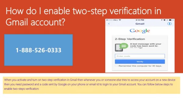 How do I enable two-step verification in Gmail account