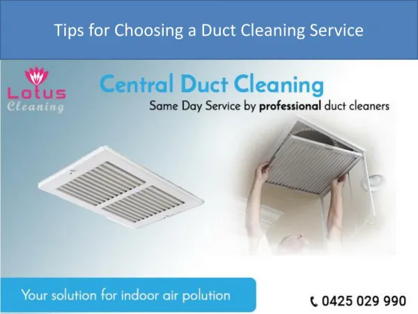 Tips for Choosing a Duct Cleaning Service