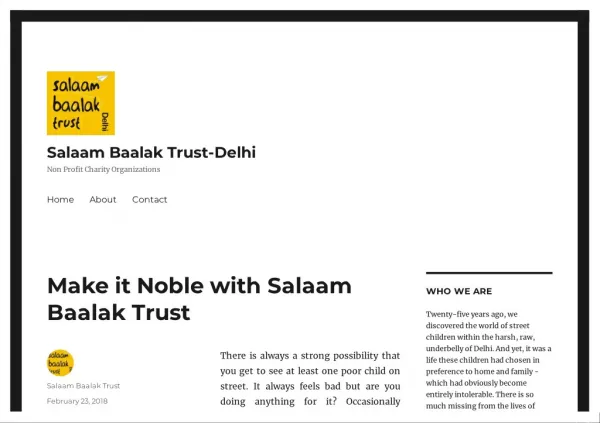 Make it Noble with Salaam Baalak Trust