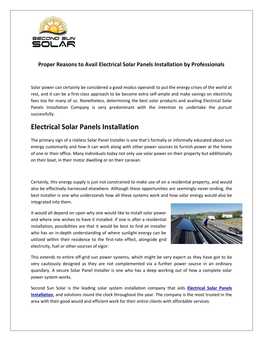 proper reasons to avail electrical solar panels