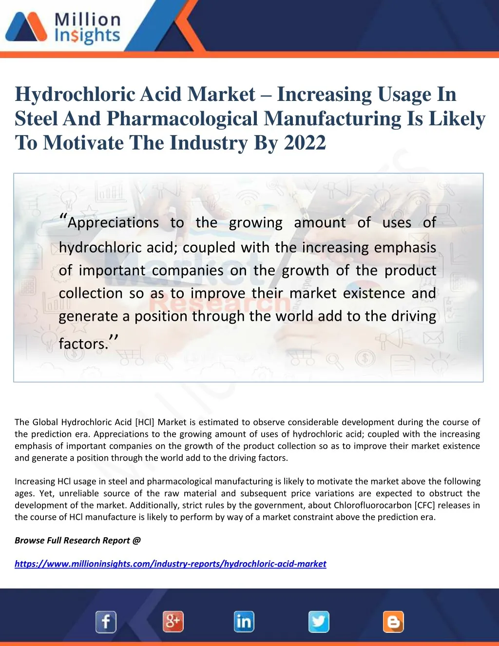 hydrochloric acid market increasing usage
