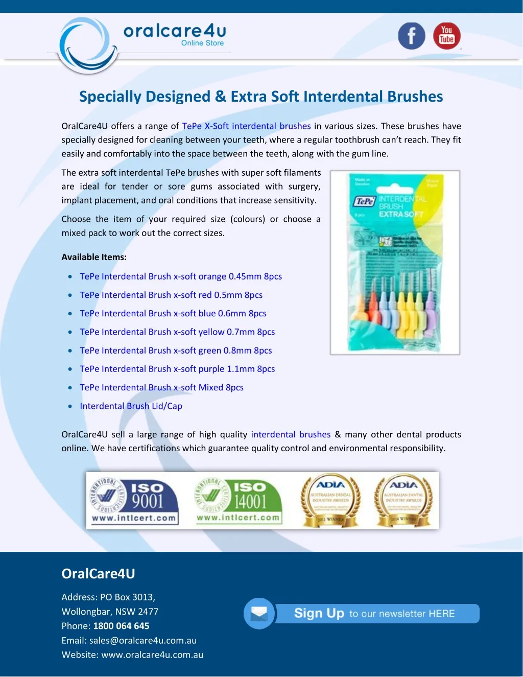 specially designed extra soft interdental brushes