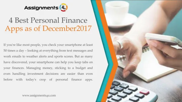 4 Best Personal Finance Apps as Of December 2017