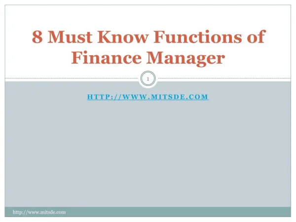 8 must know functions of finance manager distacne mba in finance - mitsde