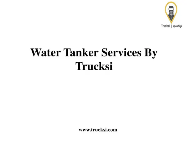 Water Tank Services By Trucksi In Saudi Arabia