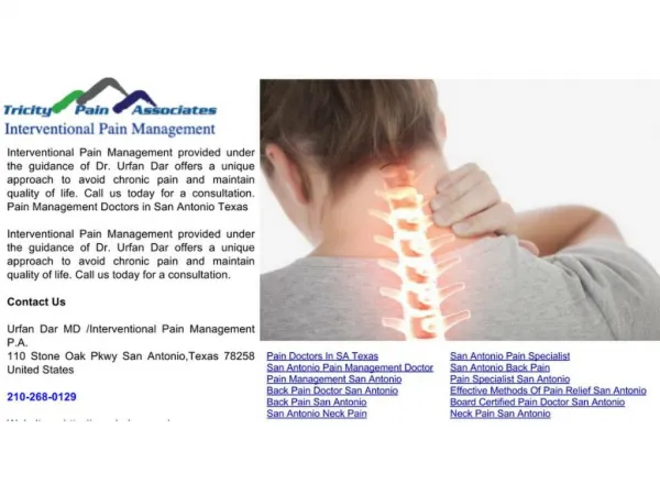 Pain Management Doctor San Antonio | Spine Care in San Antonio Texas