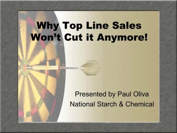 Why Top Line Sales Won t Cut it Anymore