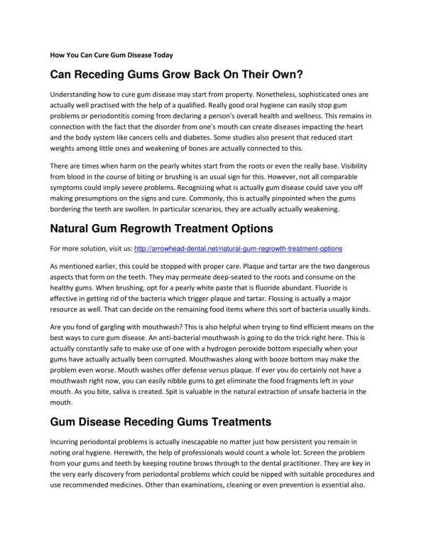 Remedies For Gum Disease Receding Gums Treatments