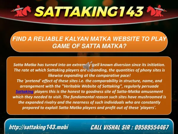 World’s Best Satta Matka and Kalyan Matka Site