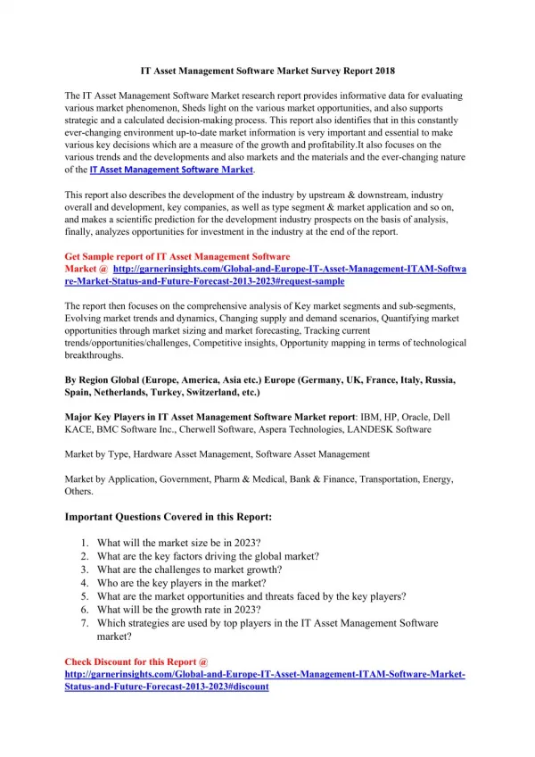 it asset management software market survey report