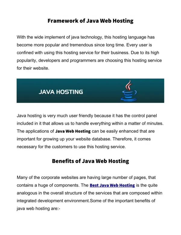 Java Web Hosting