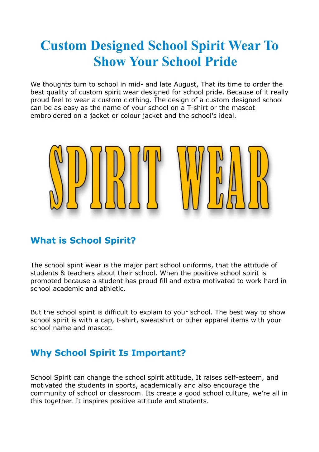 custom designed school spirit wear to show your
