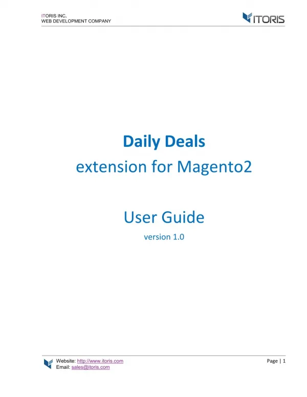 Magento 2 Daily Deals extension by ITORIS INC