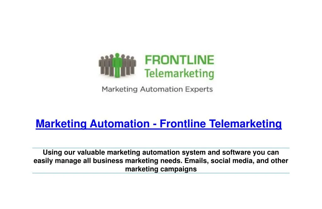 marketing automation frontline telemarketing