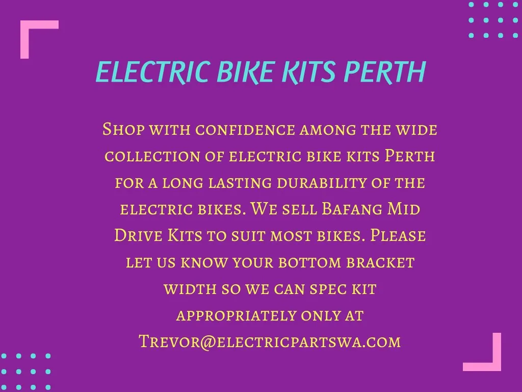 electric bike kits perth