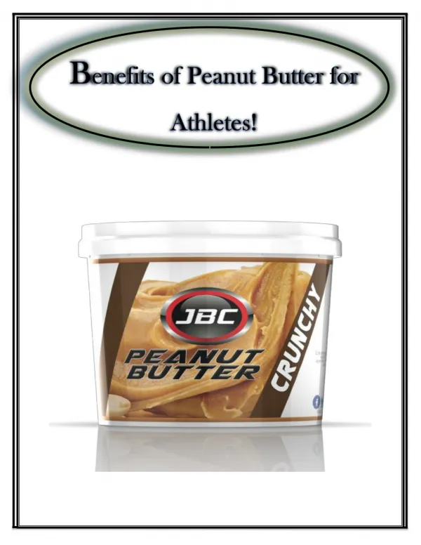1Kg Peanut Butter - JBC Nutrition