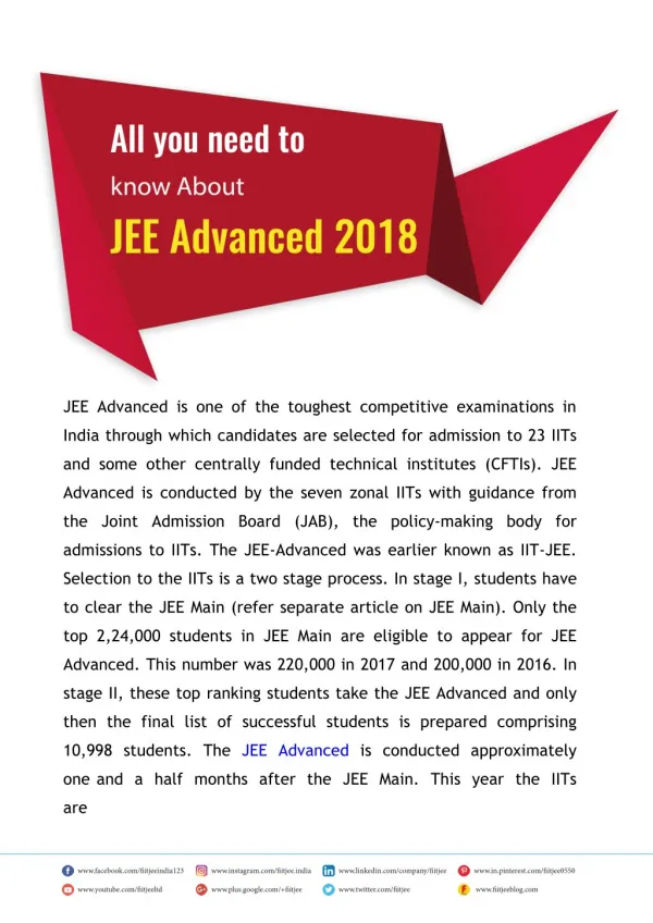 All you need to know about JEE Advanced 2018