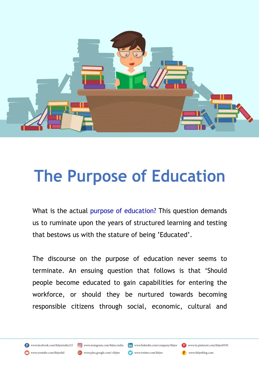 write an article on purpose of education