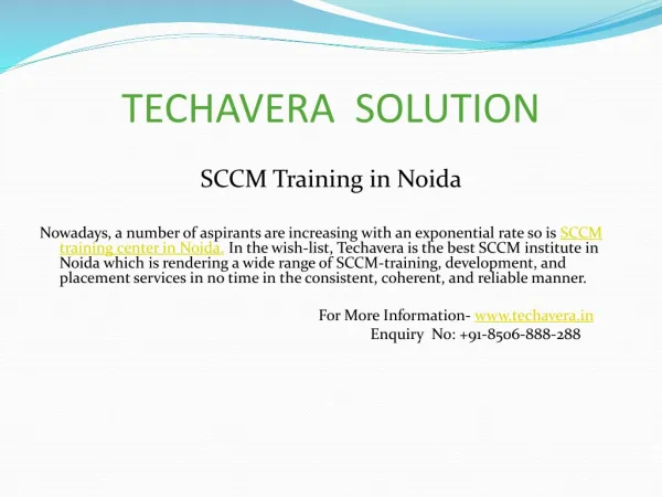 Sccm training classes in noida