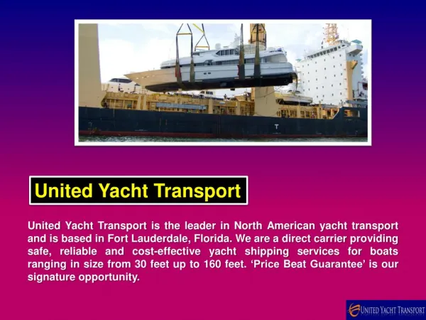 United Yacht Transport uses boat shipping