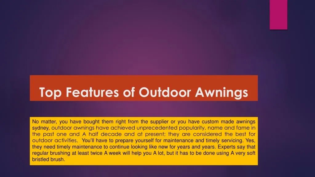 top features of outdoor awnings