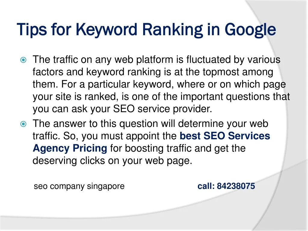tips for keyword ranking in google