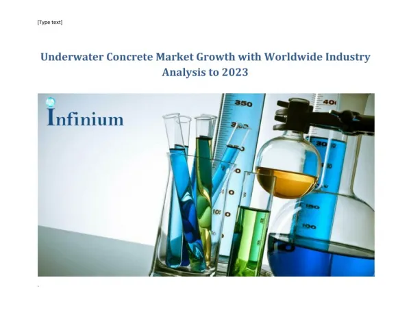 Underwater Concrete Market Growth with Worldwide Industry Analysis to 2023