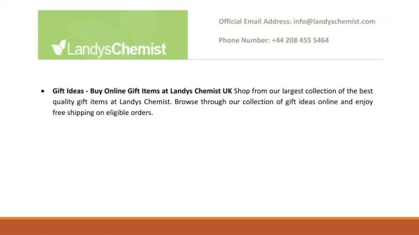 Gift Ideas - Buy Online Gift Items at Landys Chemist UK