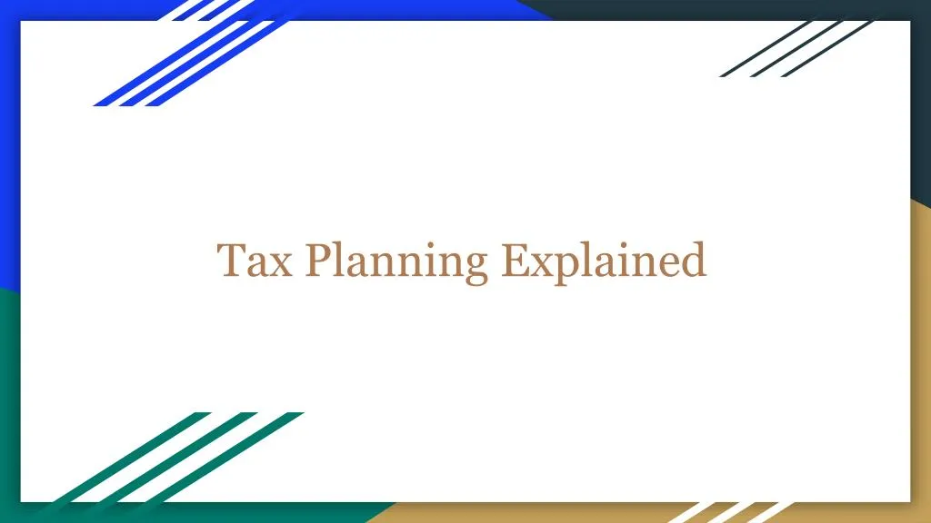 tax planning explained